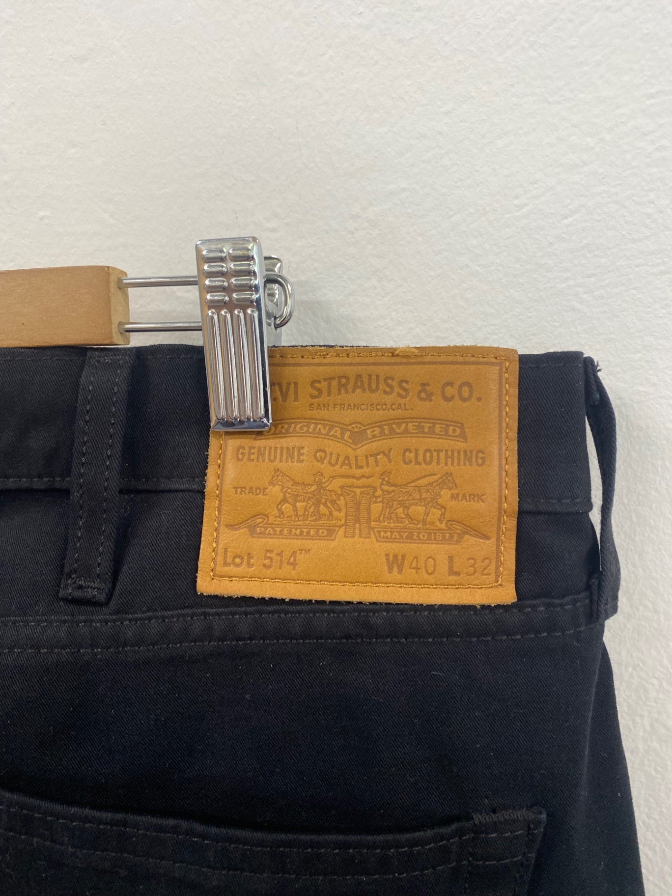 Classic Levi's Jeans W40 L32 Black Big E straight stretch ES609
