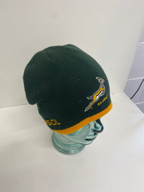Fabulous Canterbury South Africa Rugby Beanie Green & Gold ES609