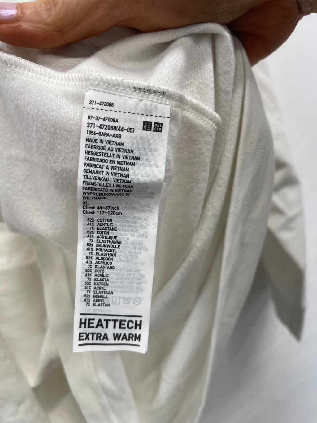 Fabulous UNIQLO Long sleeve heat tech thermal top XL Cream/Off-white ES609