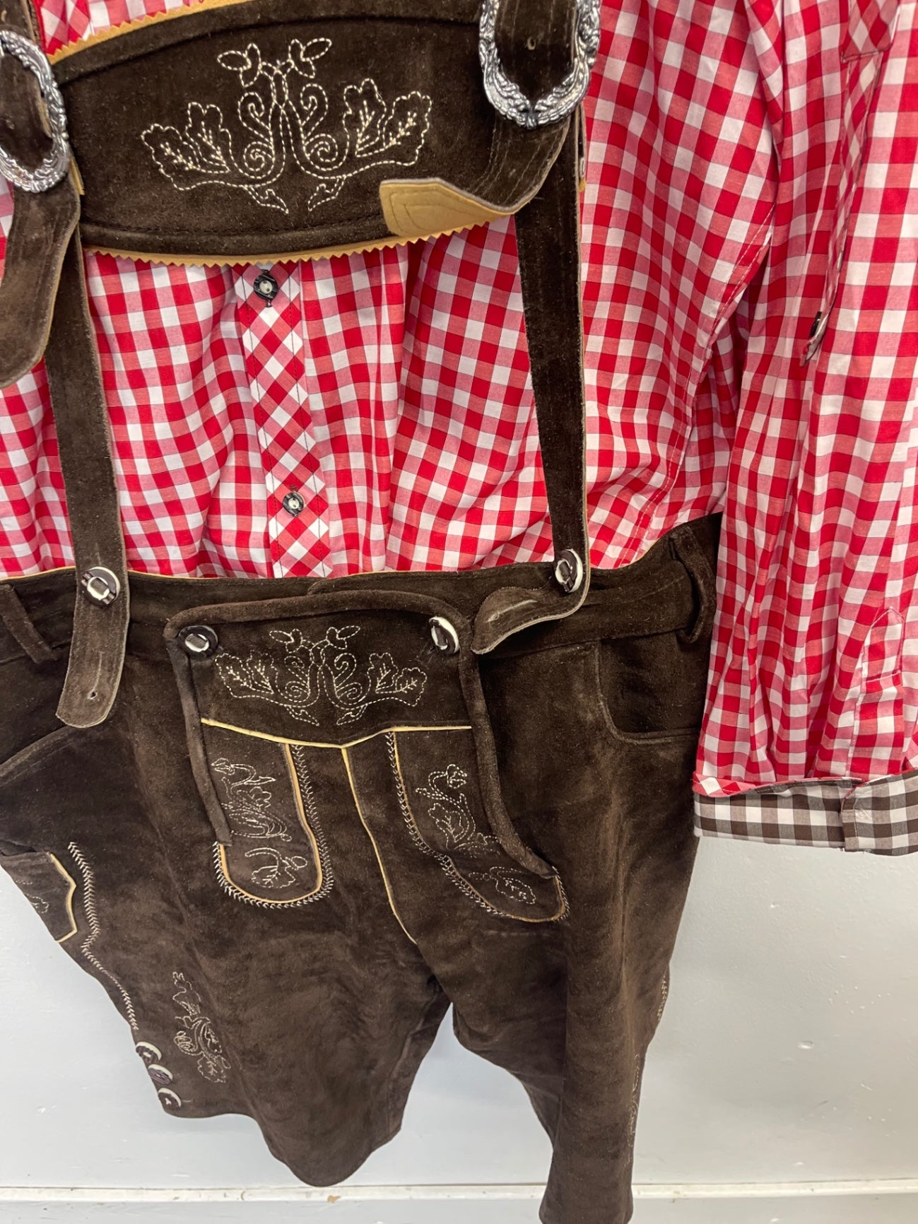 Fabulous Lederhosen traditional suede October fest W42 XXL Austrian ES609