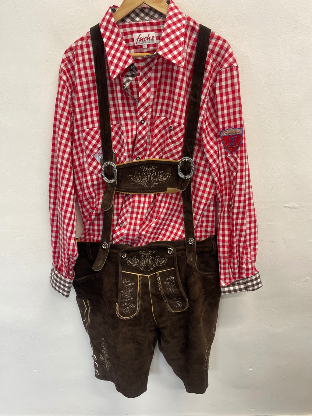 Fabulous Lederhosen traditional suede October fest W42 XXL Austrian ES609