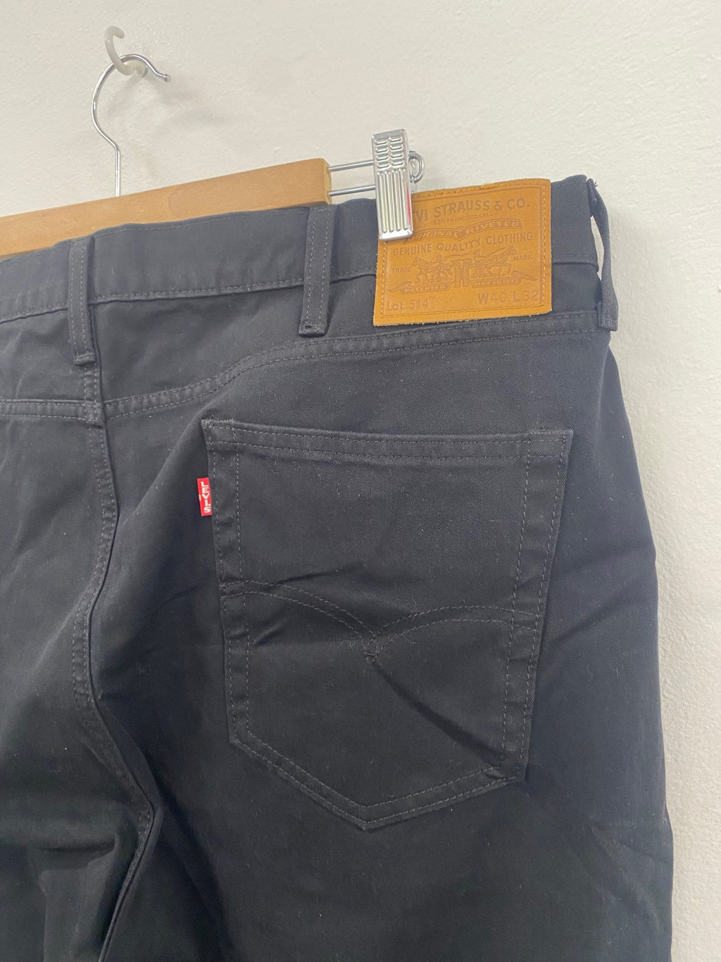 Classic Levi's Jeans W40 L32 Black Big E straight stretch ES609