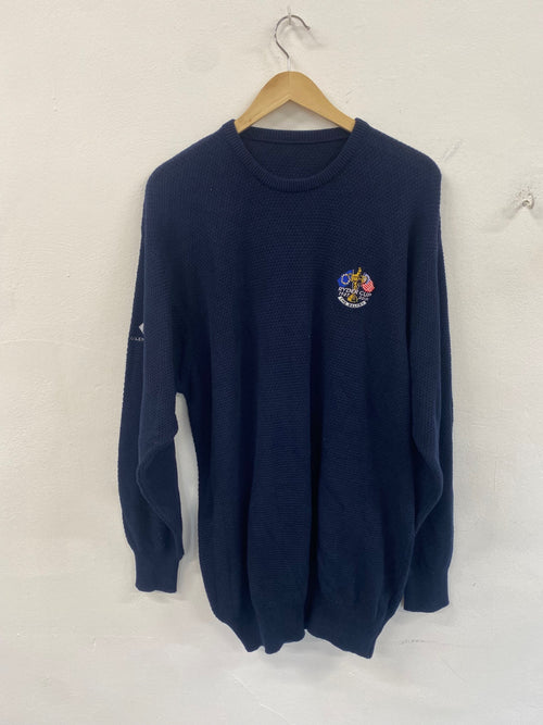 Awesome vintage Glenmuir Ryder Cup 2001 The Belfry Sweater L Navy ES609