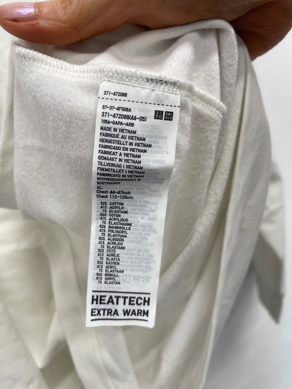 Fabulous UNIQLO Long sleeve heat tech thermal top XL Cream/Off-white ES609