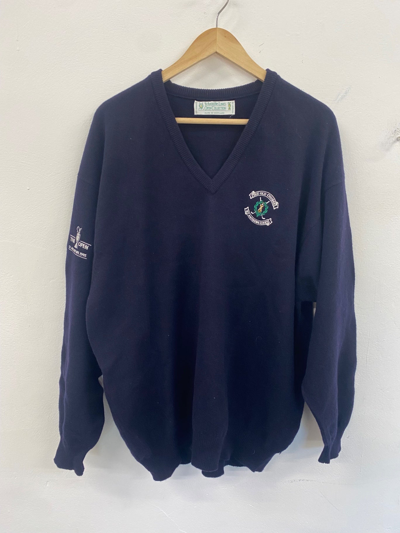 Vintage St Andrews links open collection The Old Course Sweater XL Navy The Open 1995 ES609