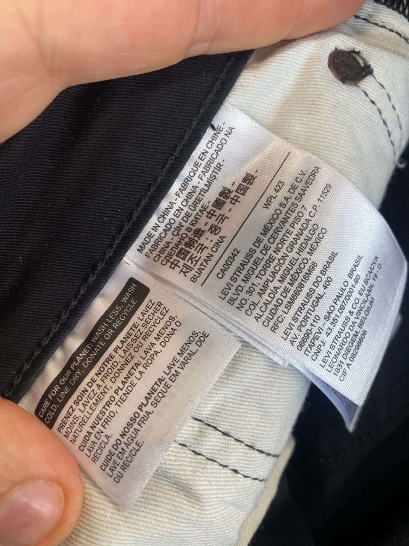 Classic Levi's Jeans W40 L32 Black Big E straight stretch ES609