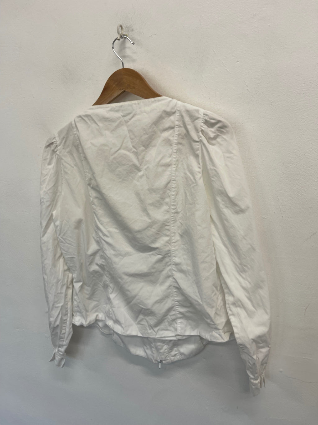 Fabulous ANNE FONTAINE zip stunning Shirt uk16 White KW605