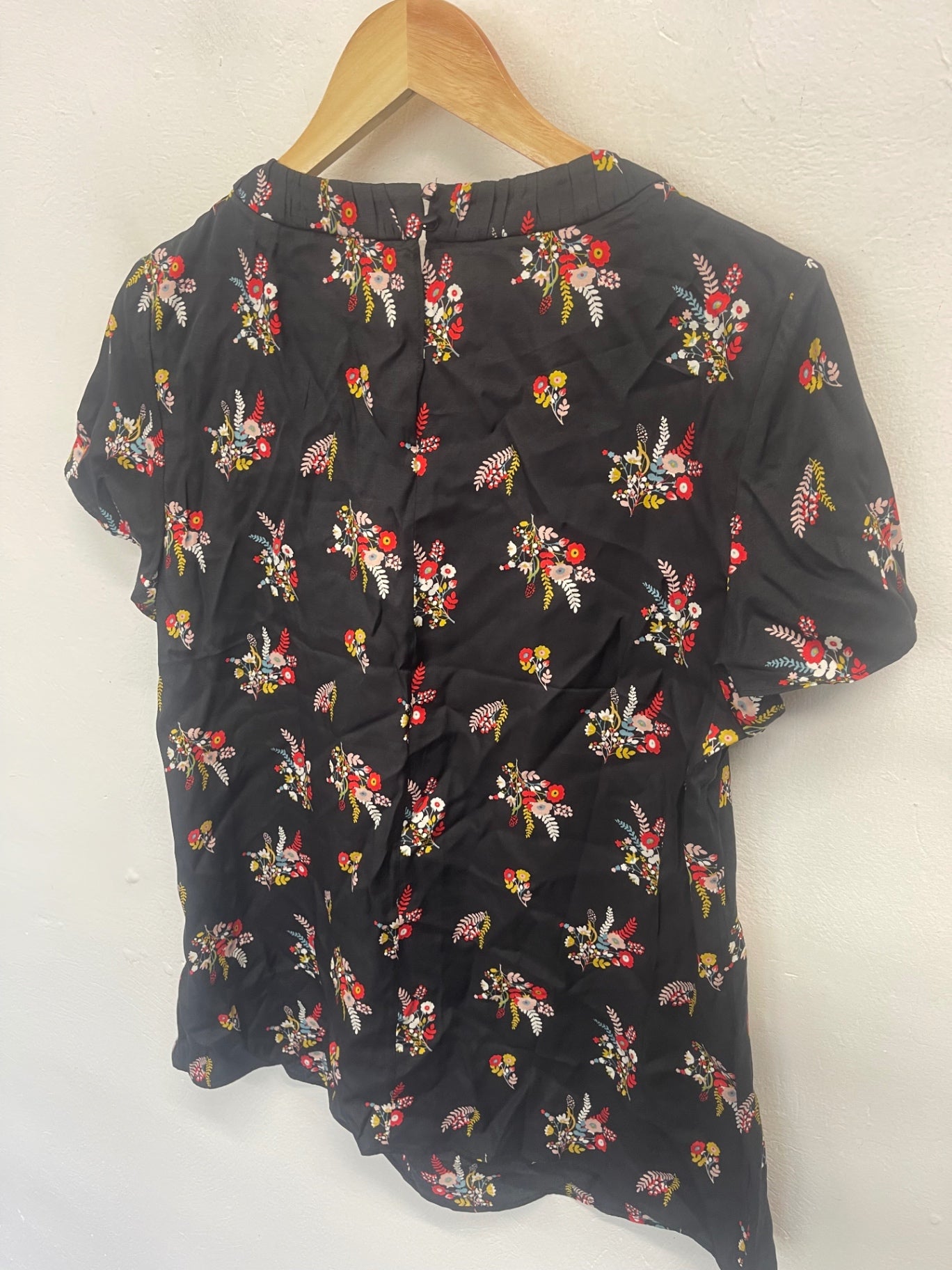 Fabulous Boden oriental silk blend Blouse uk14 Black JG589