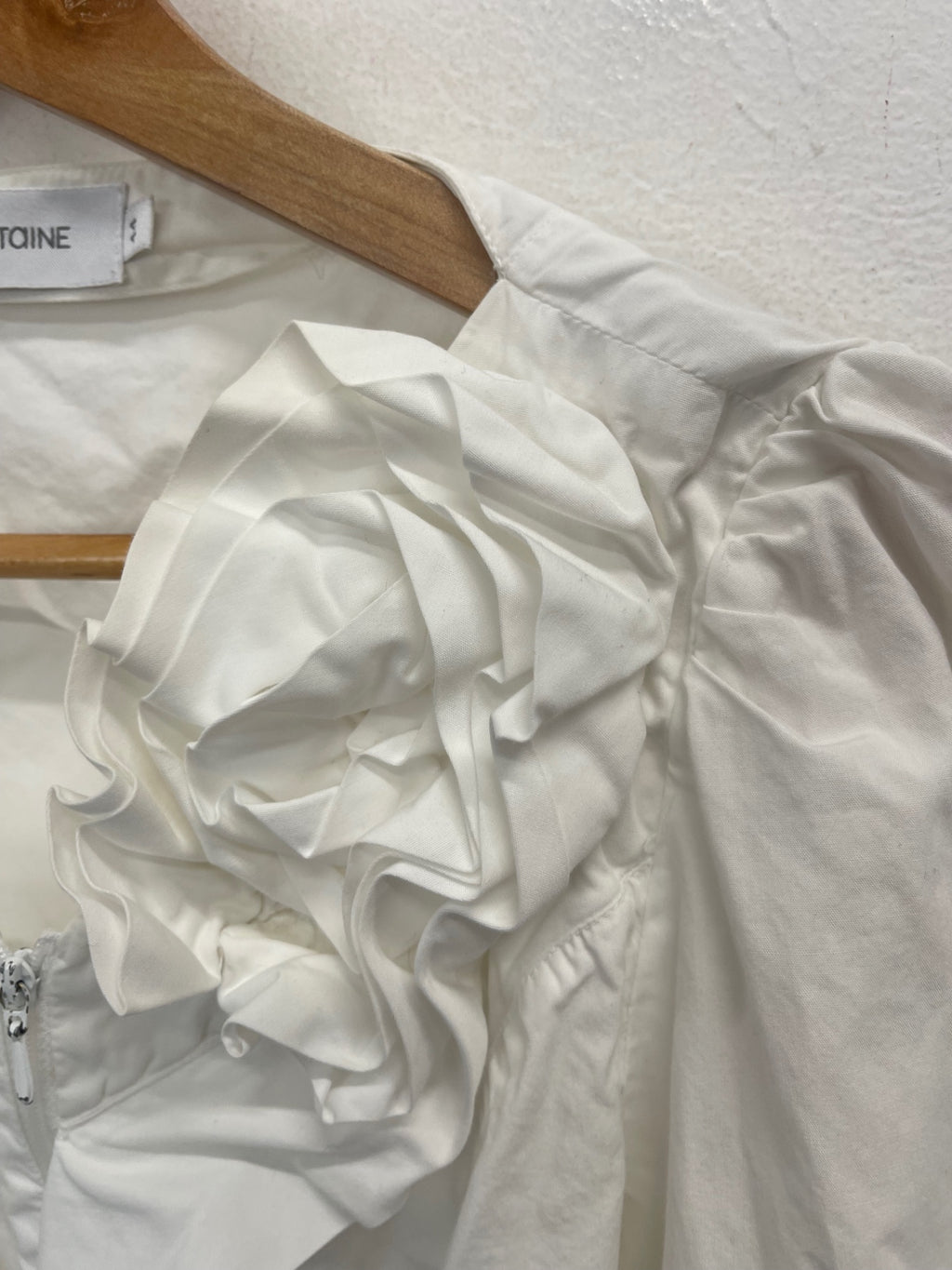 Fabulous ANNE FONTAINE zip stunning Shirt uk16 White KW605