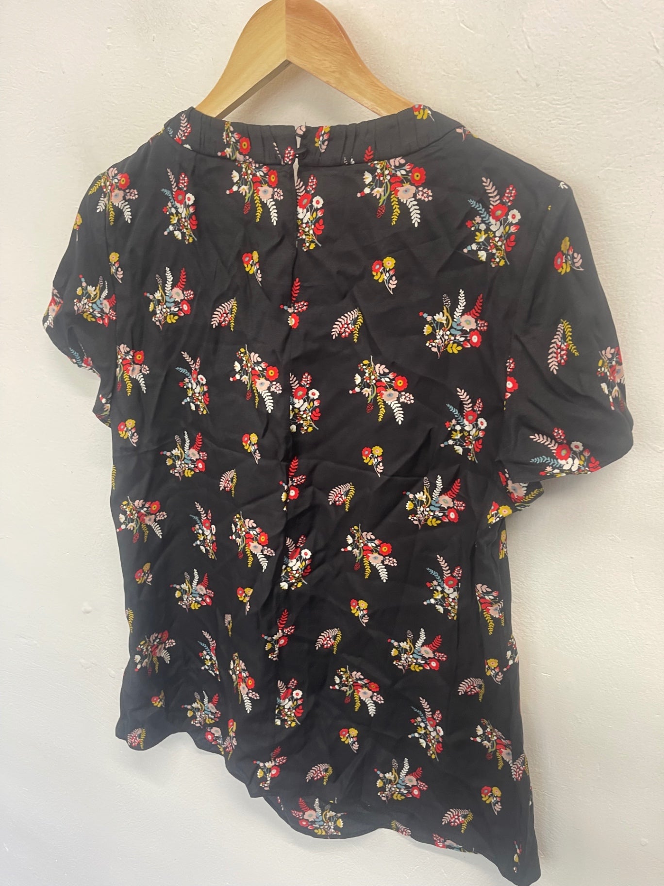 Fabulous Boden oriental silk blend Blouse uk14 Black JG589