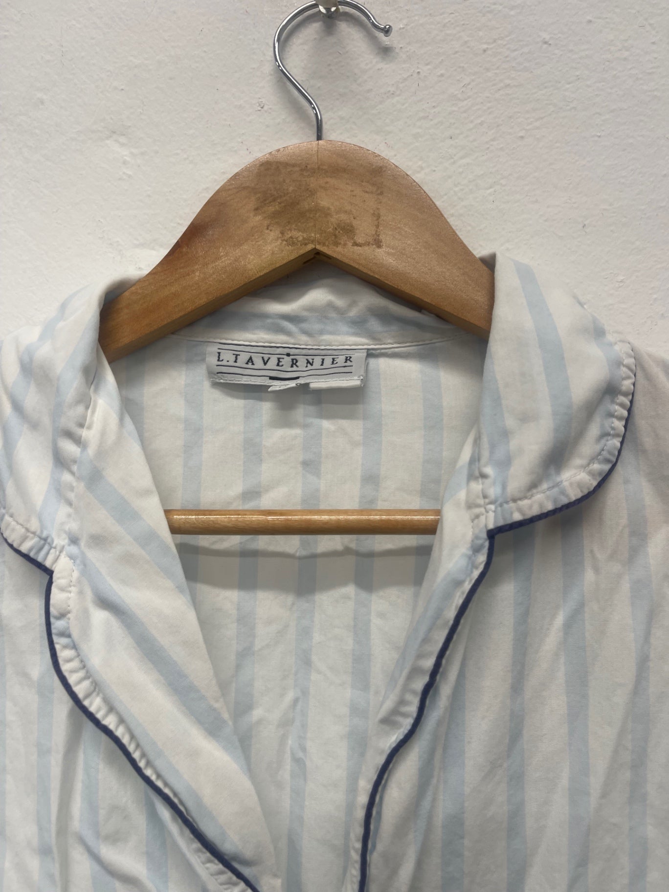 Fabulous L.Tavernier pyjama Shirt UkM White & light blue FK608