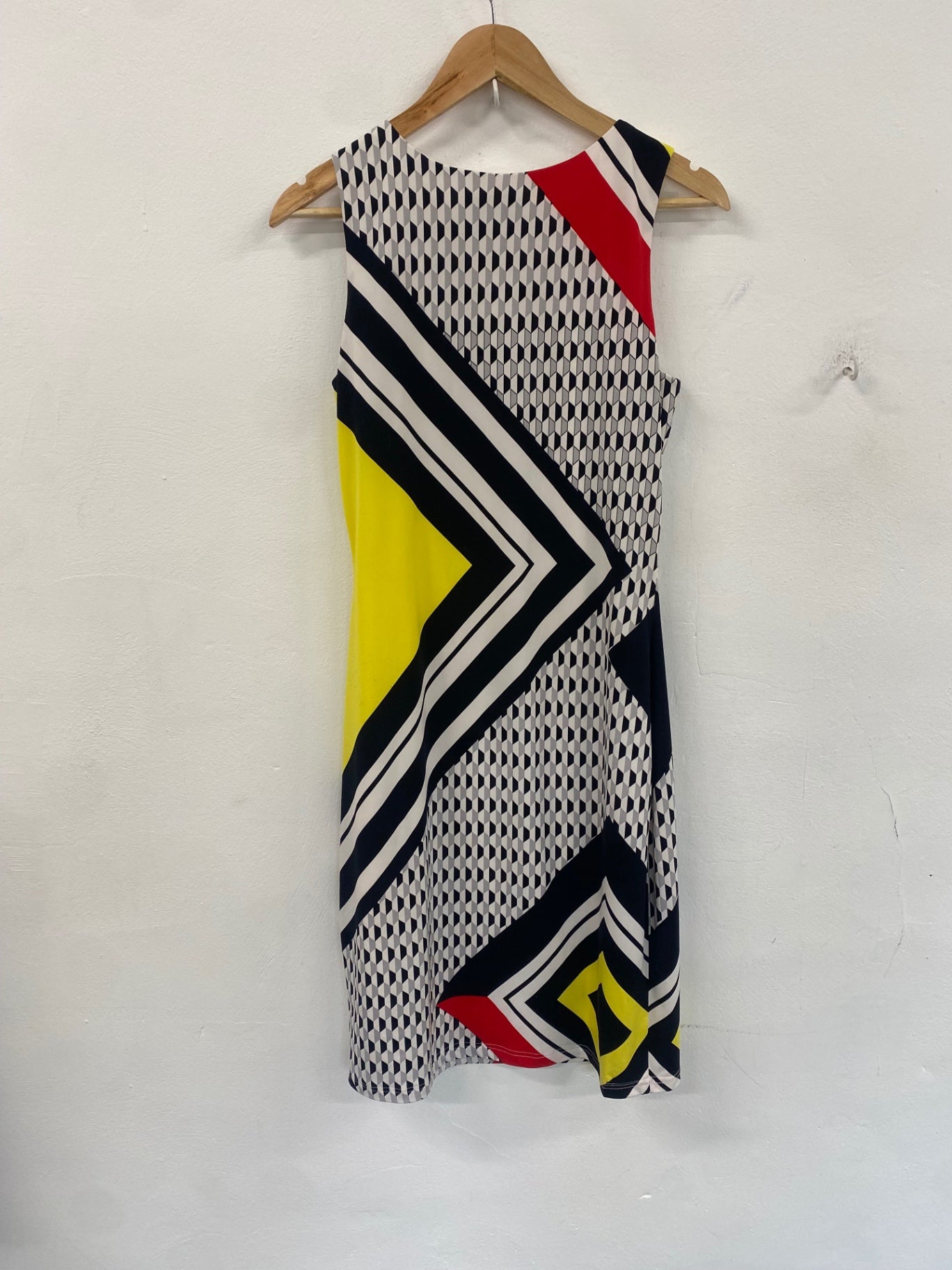 Fabulous Joseph Ribkoff geometric print dress wedding guest KW605