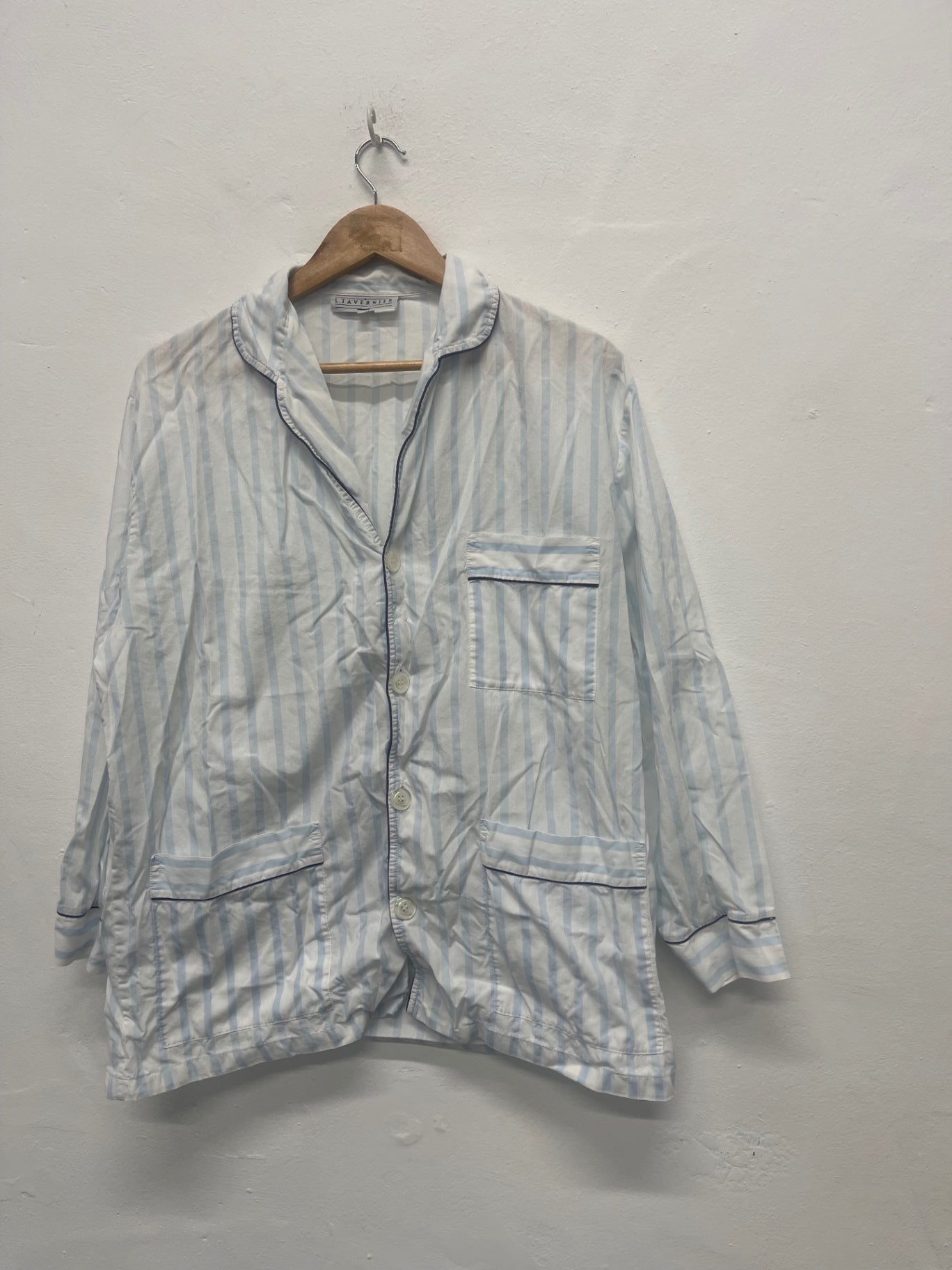 Fabulous L.Tavernier pyjama Shirt UkM White & light blue FK608