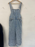 Fabulous Mango light wash denim dungarees L boho western chic SH599