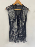 Stunning AllSaints Karolina Pure Silk dress sheer UK14 festival boho chic AE587