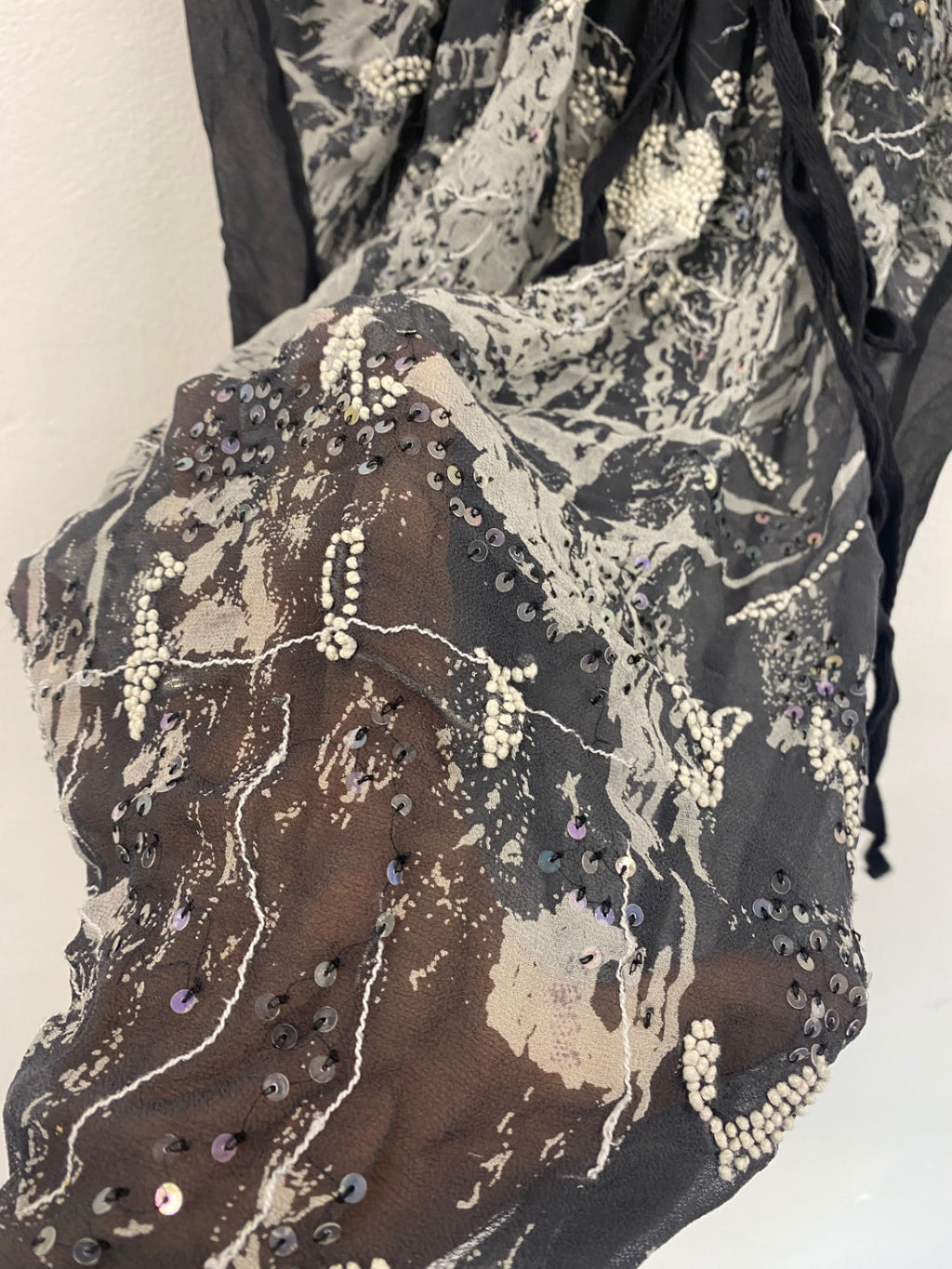 Stunning AllSaints Karolina Pure Silk dress sheer UK14 festival boho chic AE587