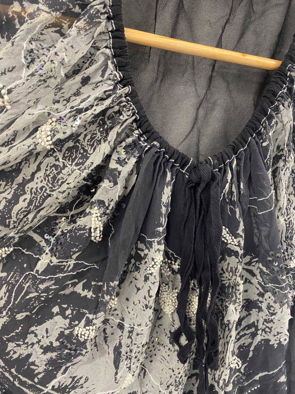Stunning AllSaints Karolina Pure Silk dress sheer UK14 festival boho chic AE587