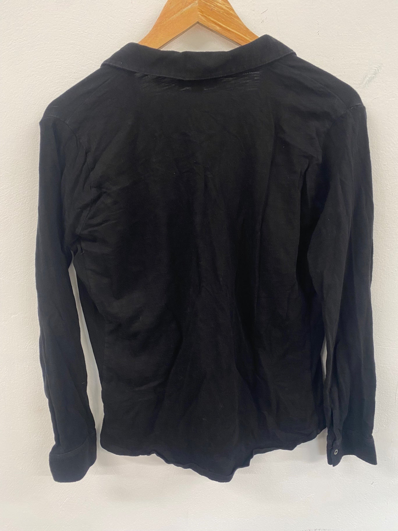 Classic The White Company ladies shirt UK16 soft jersey black  HB598