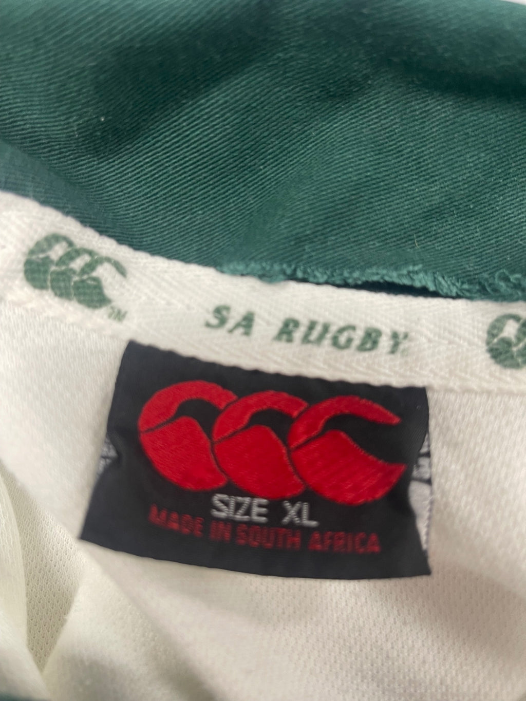 Fabulous Canterbury Jerseys South African Rugby Shirt XL White & Green ES609