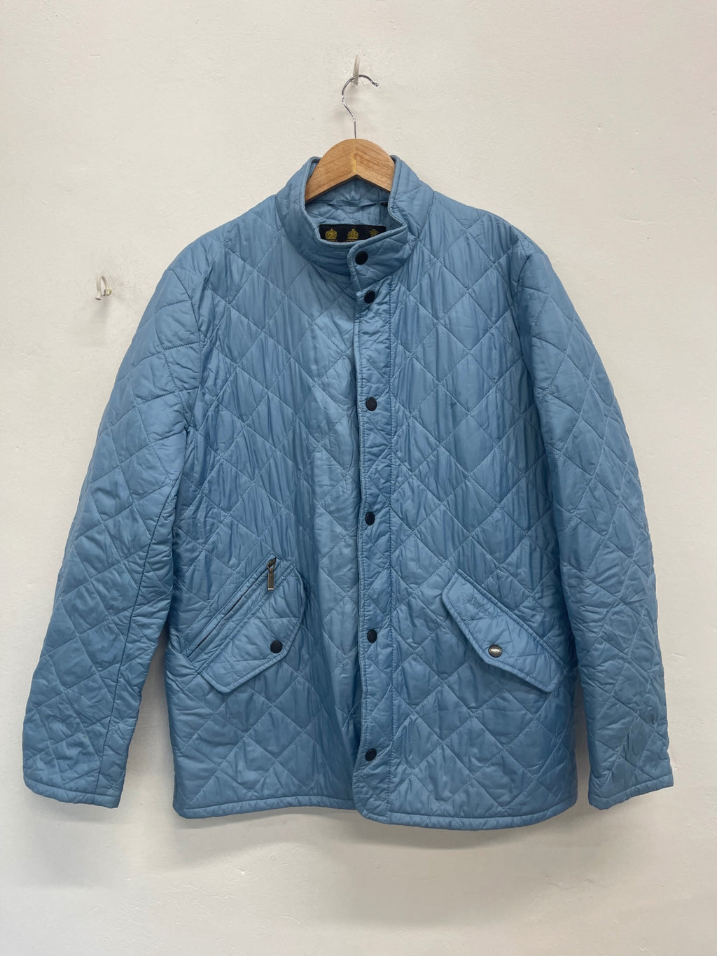 Fabulous Barbour flyweight Chelsea Quilted jacket L Blue La592