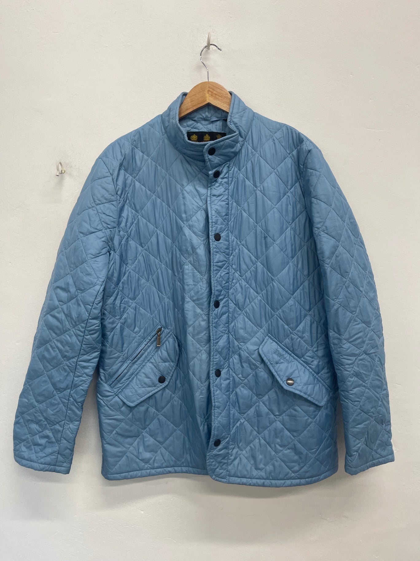 Fabulous Barbour flyweight Chelsea Quilted jacket L Blue La592