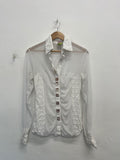 Fabulous The Queen Shirt sheer sleeves fun UKL White KW605