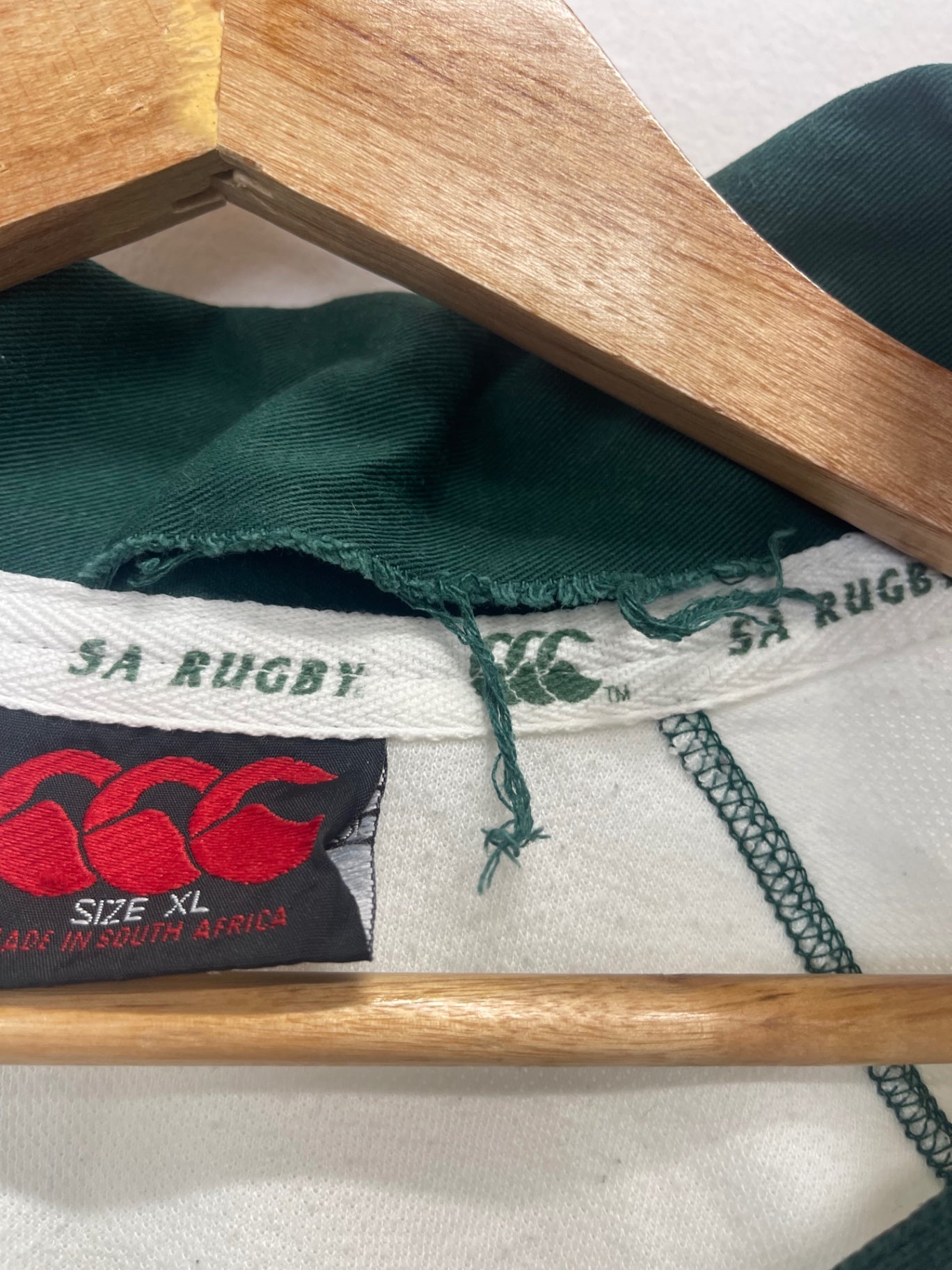 Fabulous Canterbury Jerseys South African Rugby Shirt XL White & Green ES609