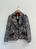 Rare Bazar Christian Lacroix Y2K zebra Blazer Uk12 Black & White AD001