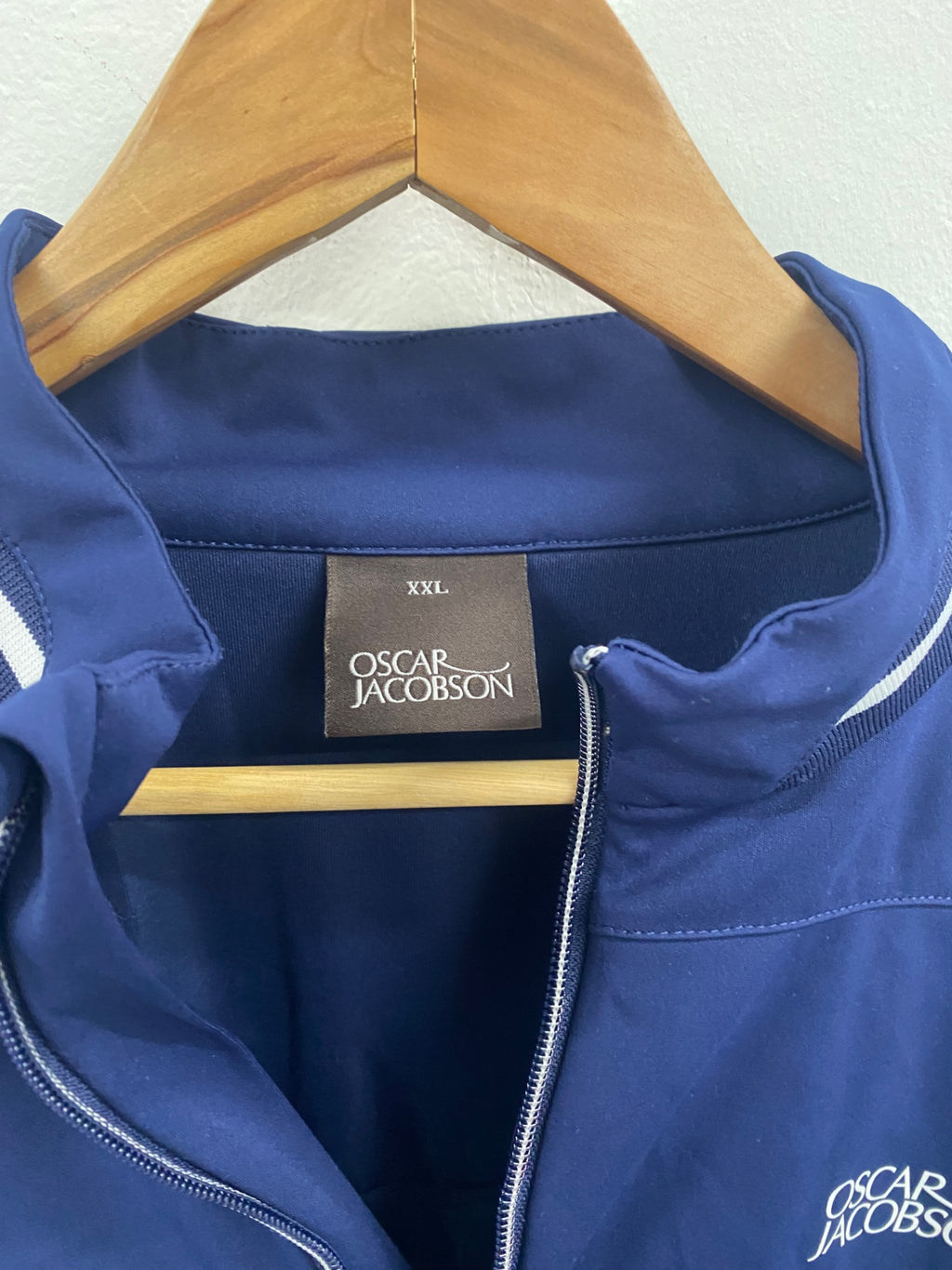 Classic Oscar Jacobson 1/4 zip shell navy Crail golfing society XXL ES609