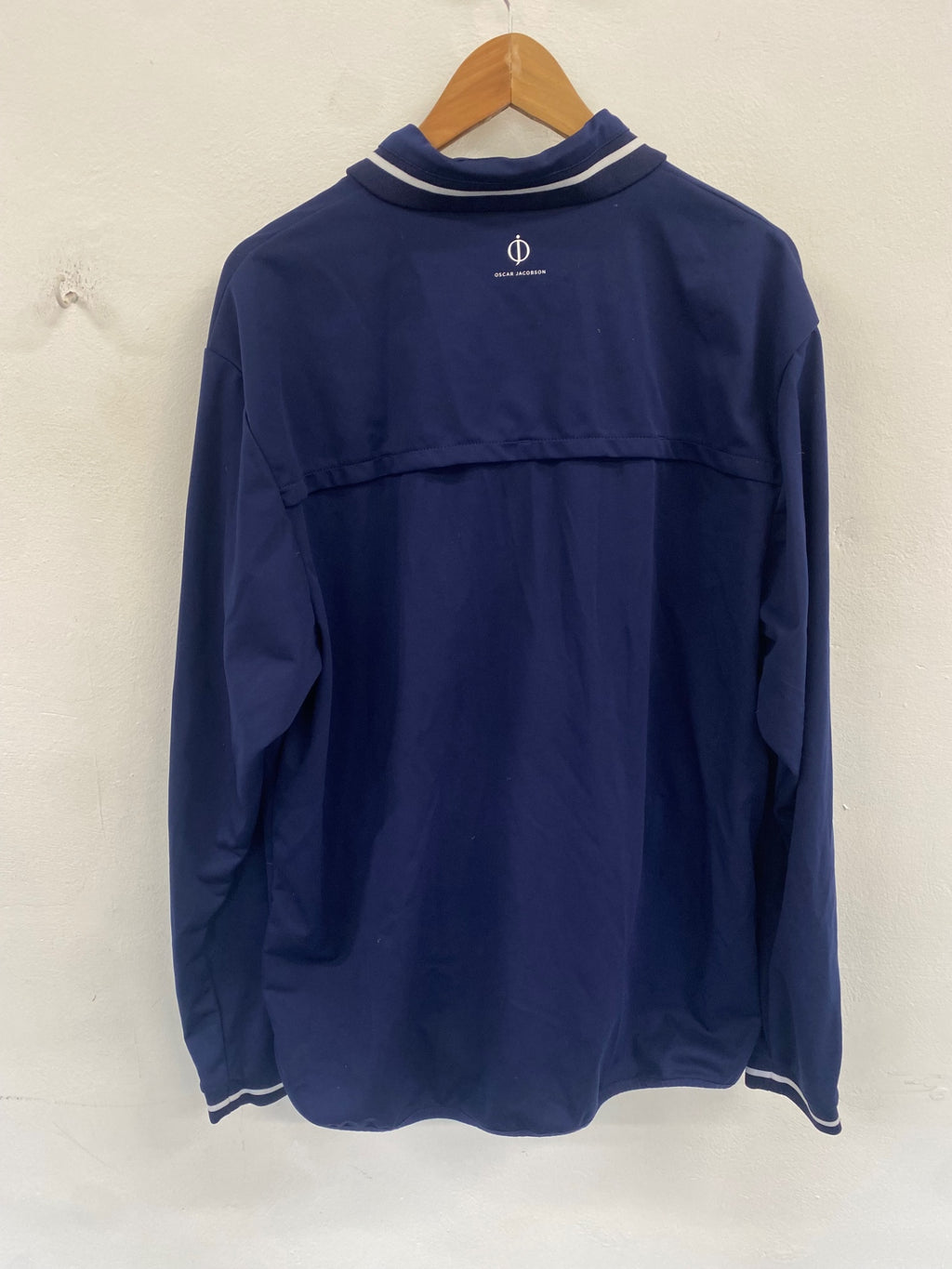 Classic Oscar Jacobson 1/4 zip shell navy Crail golfing society XXL ES609