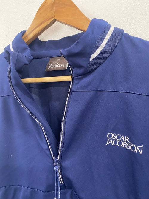 Classic Oscar Jacobson 1/4 zip shell navy Crail golfing society XXL ES609
