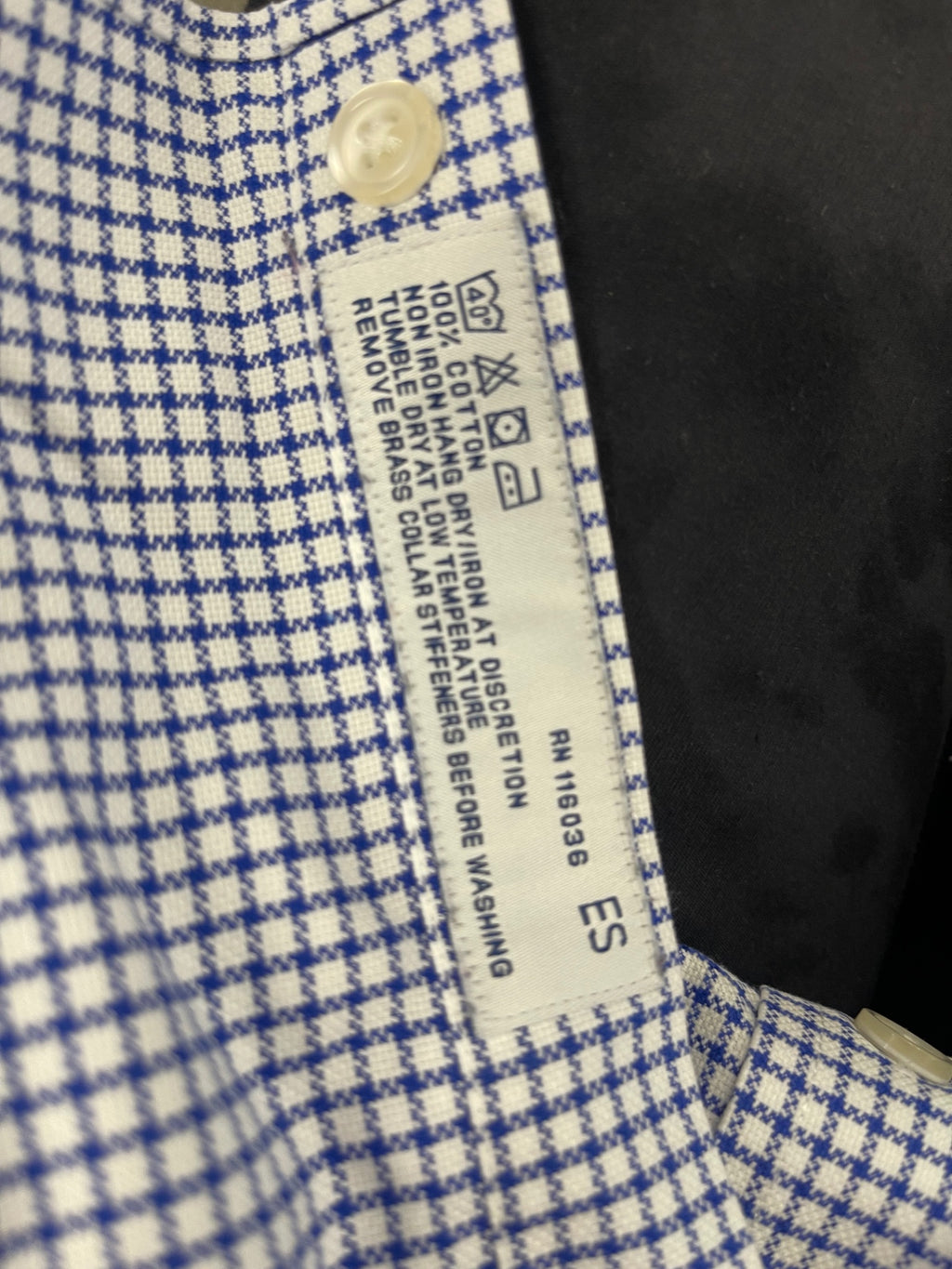Fabulous Charles Tyrwhitt checked Shirt 17.5" Blue and White ES609