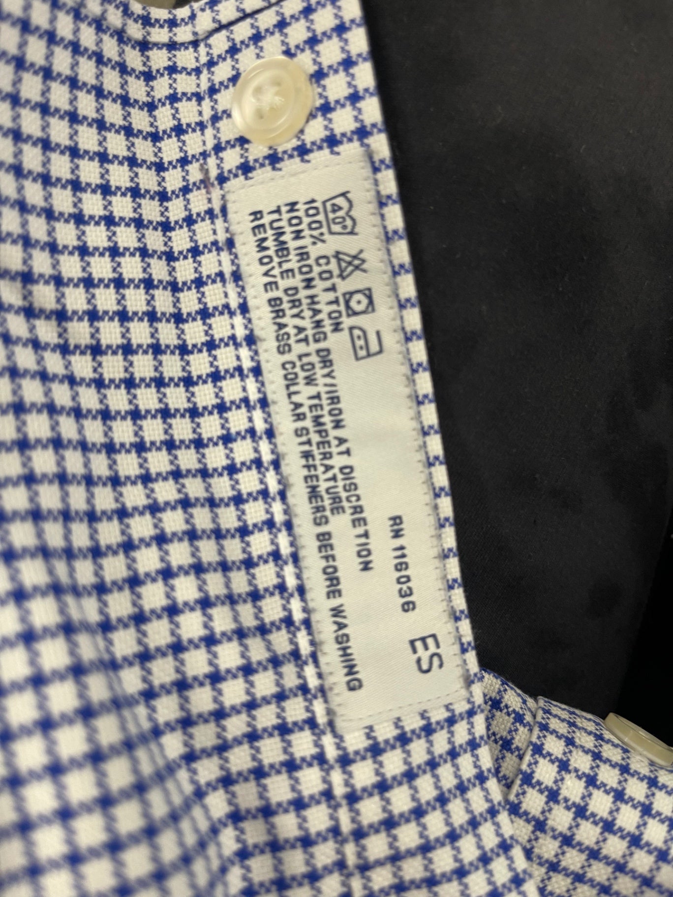 Fabulous Charles Tyrwhitt checked Shirt 17.5" Blue and White ES609