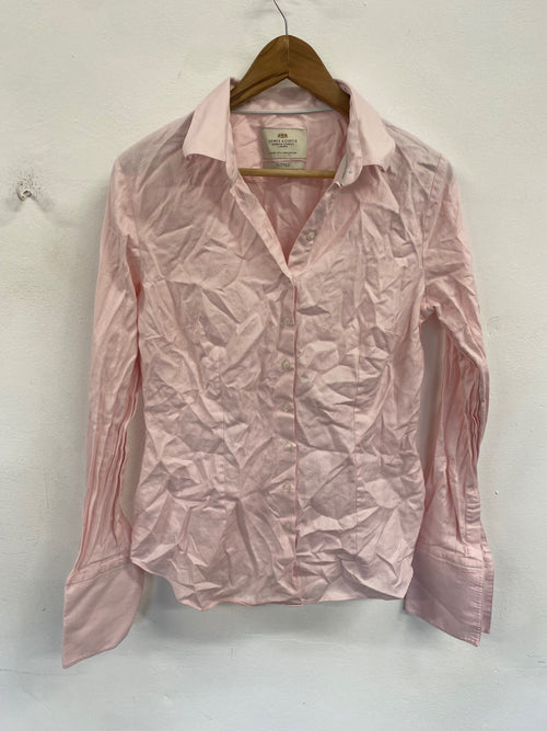 Classic Hawes & Curtis fitted Shirt UK14 Pink KW605