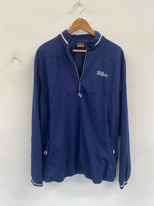 Classic Oscar Jacobson 1/4 zip shell navy Crail golfing society XXL ES609