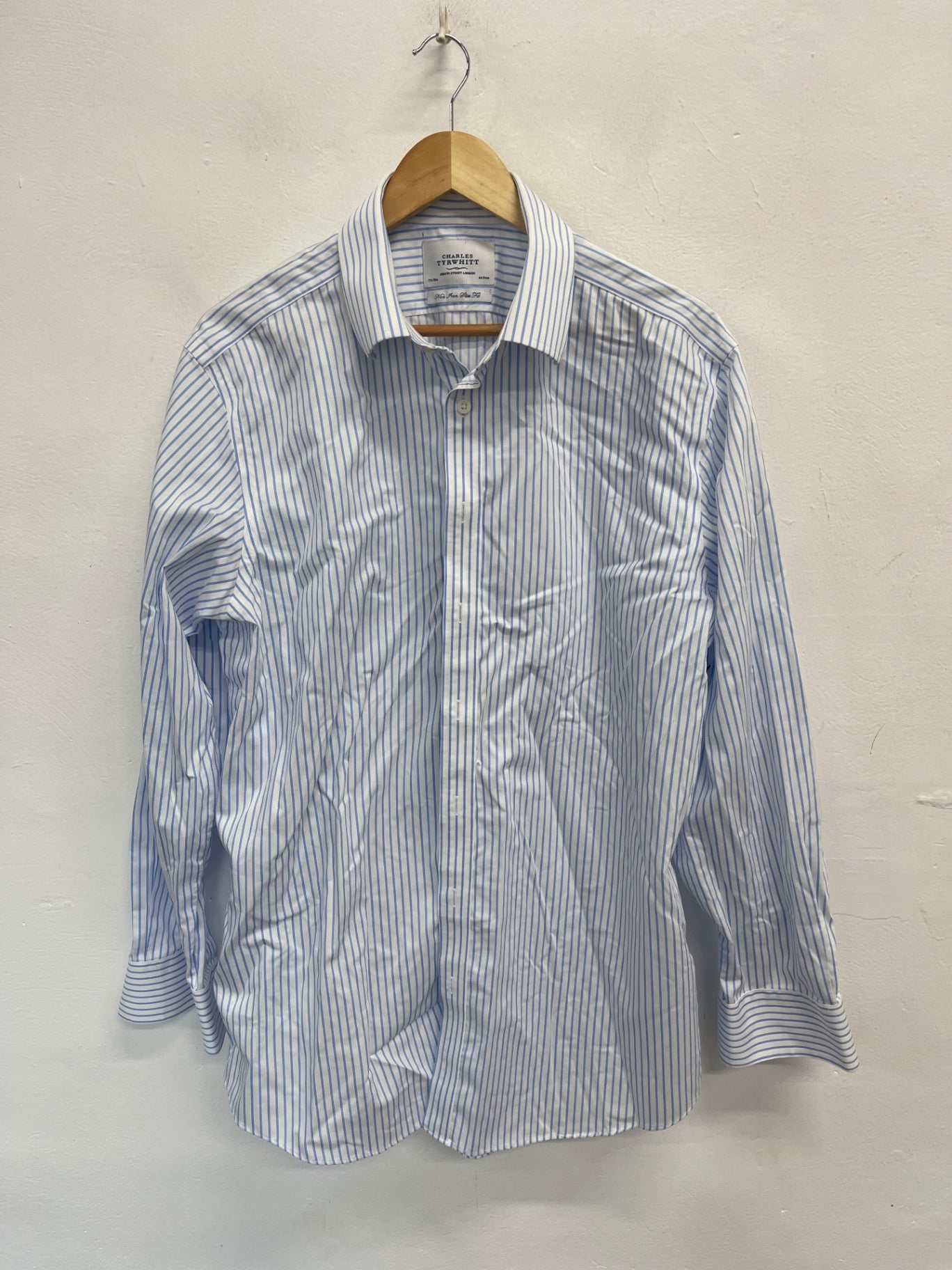 Fabulous Charles Tyrwitt striped classic Shirt 17.5" White & blue ES609