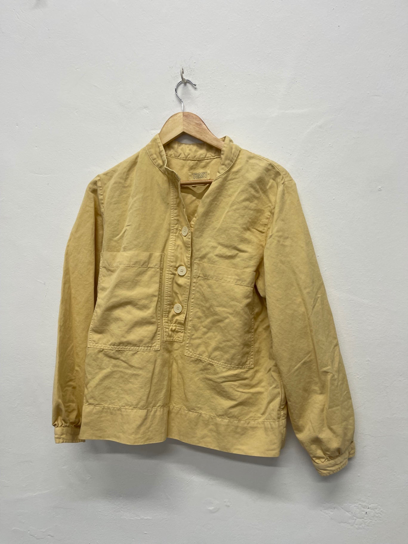 Fabulous Toast soft cotton blend smock top UK12 Yellow FK608