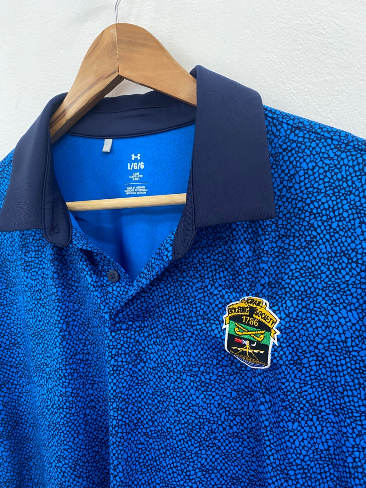 Classic Under Armour golf polo L Crail Golfing Society ES609