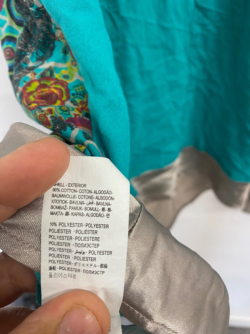Stunning Desigual green boho floral dress jersey fabric XL KW605