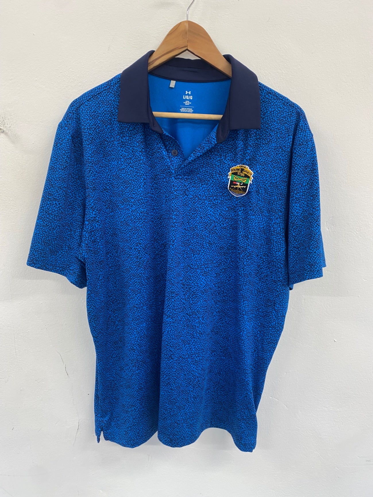 Classic Under Armour golf polo L Crail Golfing Society ES609
