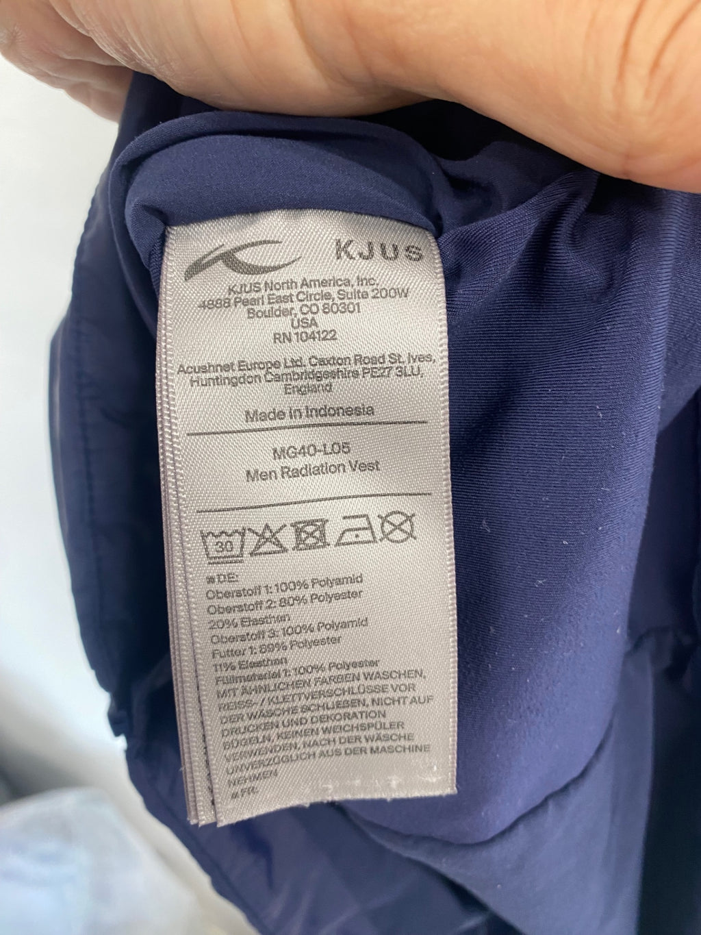 Awesome Kjus radiation gilet navy XXL Crail Golfing Society ES609