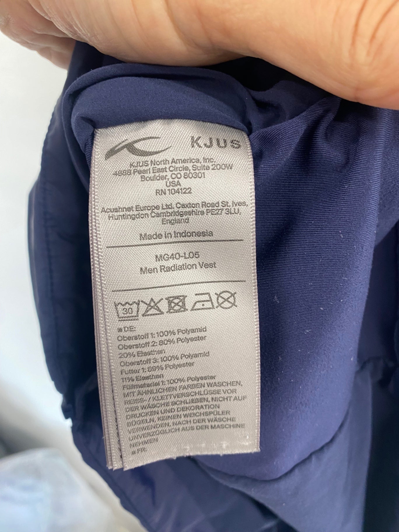 Awesome Kjus radiation gilet navy XXL Crail Golfing Society ES609