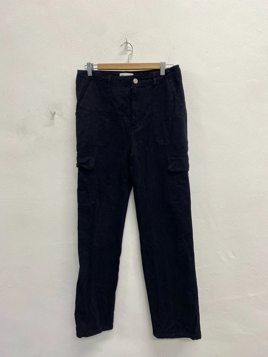 Stunning Zara black cargo trousers UK 12 KS002
