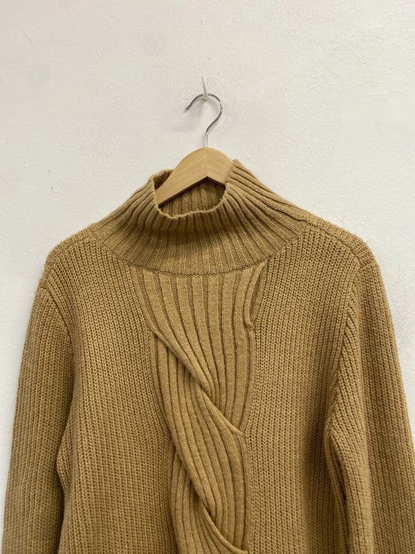 Lovely sosandar camel knit wool blend jumper UK S AG006