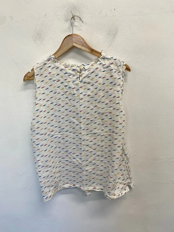 Lovely white stuff white colourful pattern vest top UK XL KN002