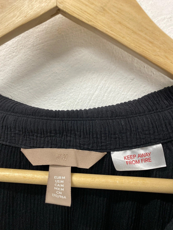 H&M Elegant Black Crepe Loungewear Cord Size M KS002