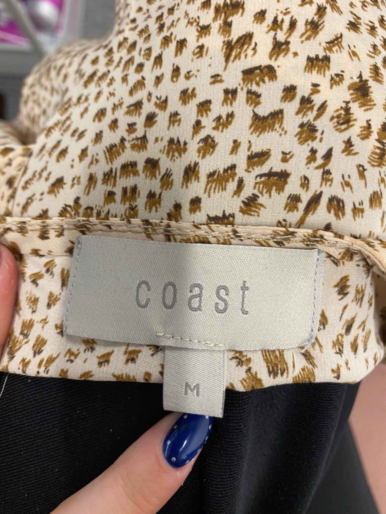 Fabulous Coast Dress Uk 10 Beige animal print KC528