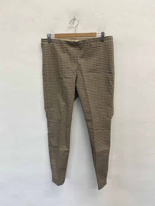 Lovely H&M brown houndstooth legging trousers UK 16 KM003
