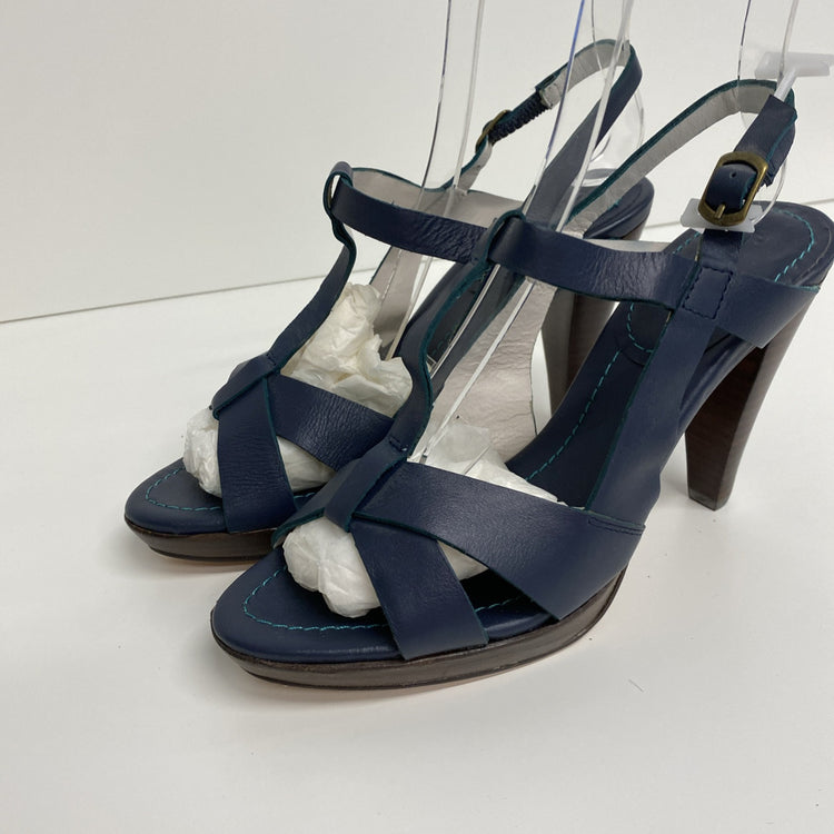 BODEN LADIES Navy Strappy Heels RRP £120 SIZE 5 Leather Occasion Party LW005