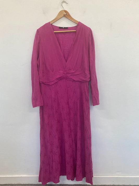 Very Fabulous Pink Starry Midaxi Dress UK 20 MD002